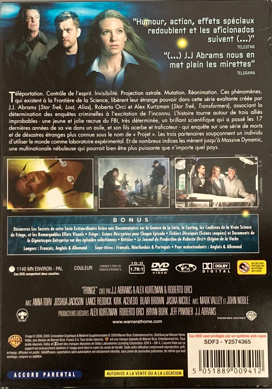 Tutti i DVDs: FRINGE (L'INTEGRALE DE LA SAISON 1) – Usato da Poliez-Pittet venduto da Newtown-Records 1