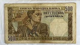 500 DINAR AUS EX JUGOSLAWIEN 1941