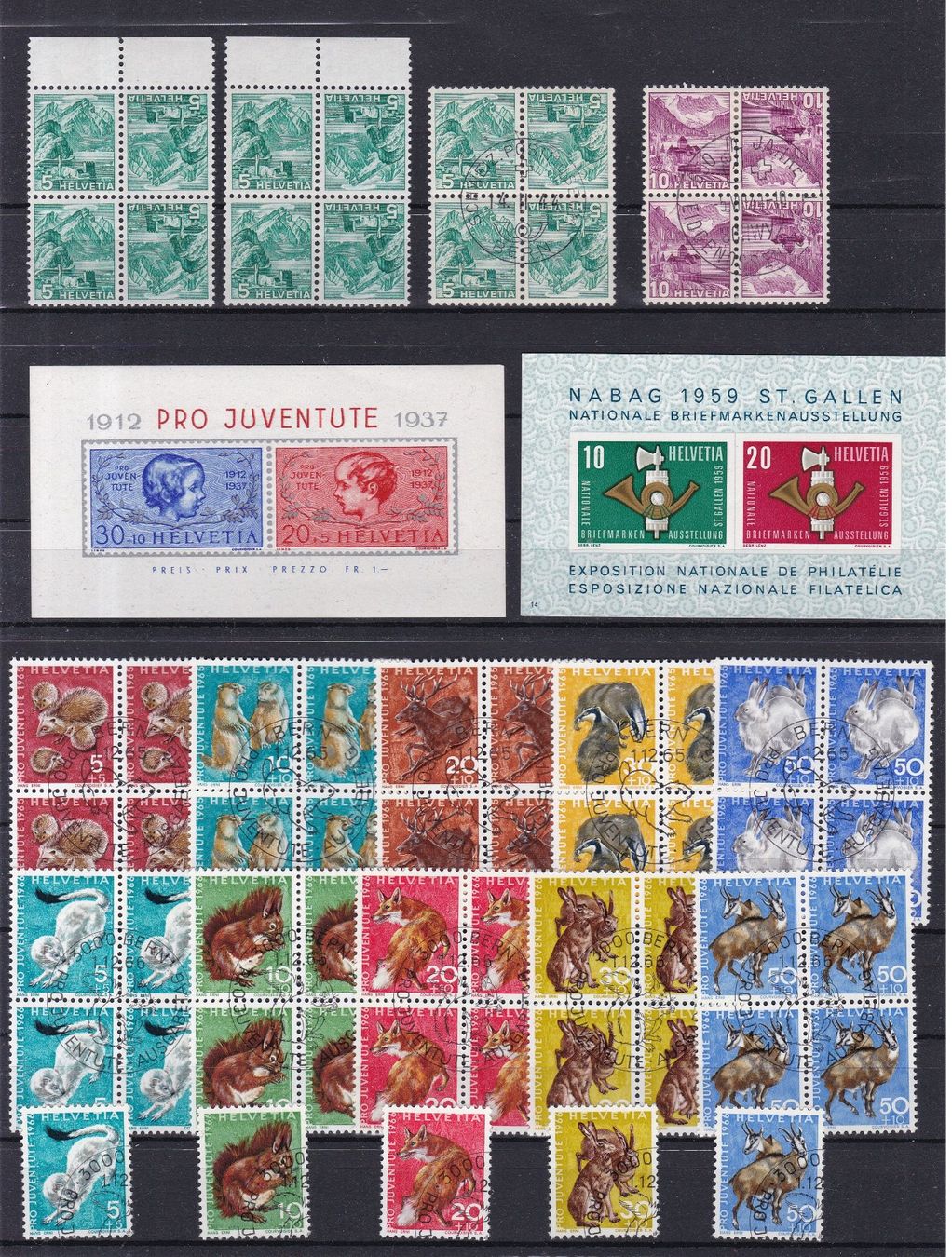 Tous les timbres: 10 Grosse CH Briefmarken-Steckkarten, bunt gemischt – D'occasion à Münchwilen AG par Nesar 3