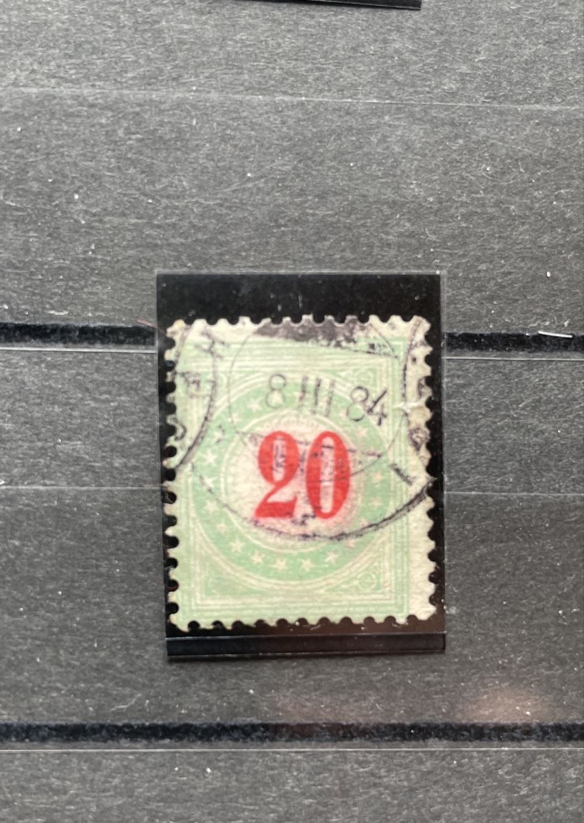 Tutti i francobolli: Portomarke 19A Blaugrün 1883 – Usato da Zug venduto da gip41