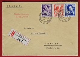 PRO JUVENTUTE 78 - 80 1936 MUSTERMESSE BASEL ZÜRICH 1937