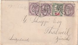 England Brief mit Buntfrankatur 1892