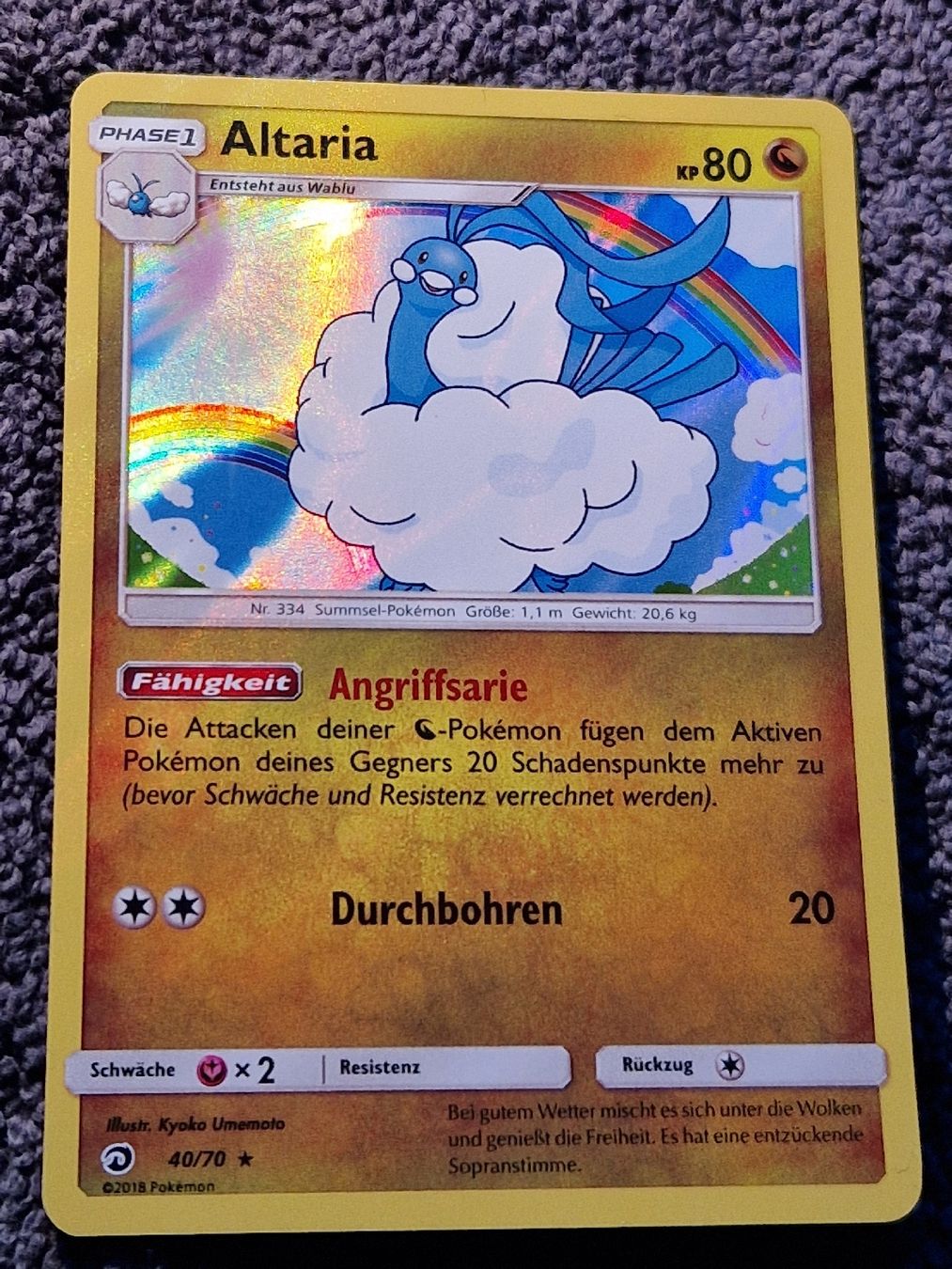 Pokémon Carte collezionabili: Pokemon Altaria 40/70 – Usato da Gossau SG venduto da Sev7ven