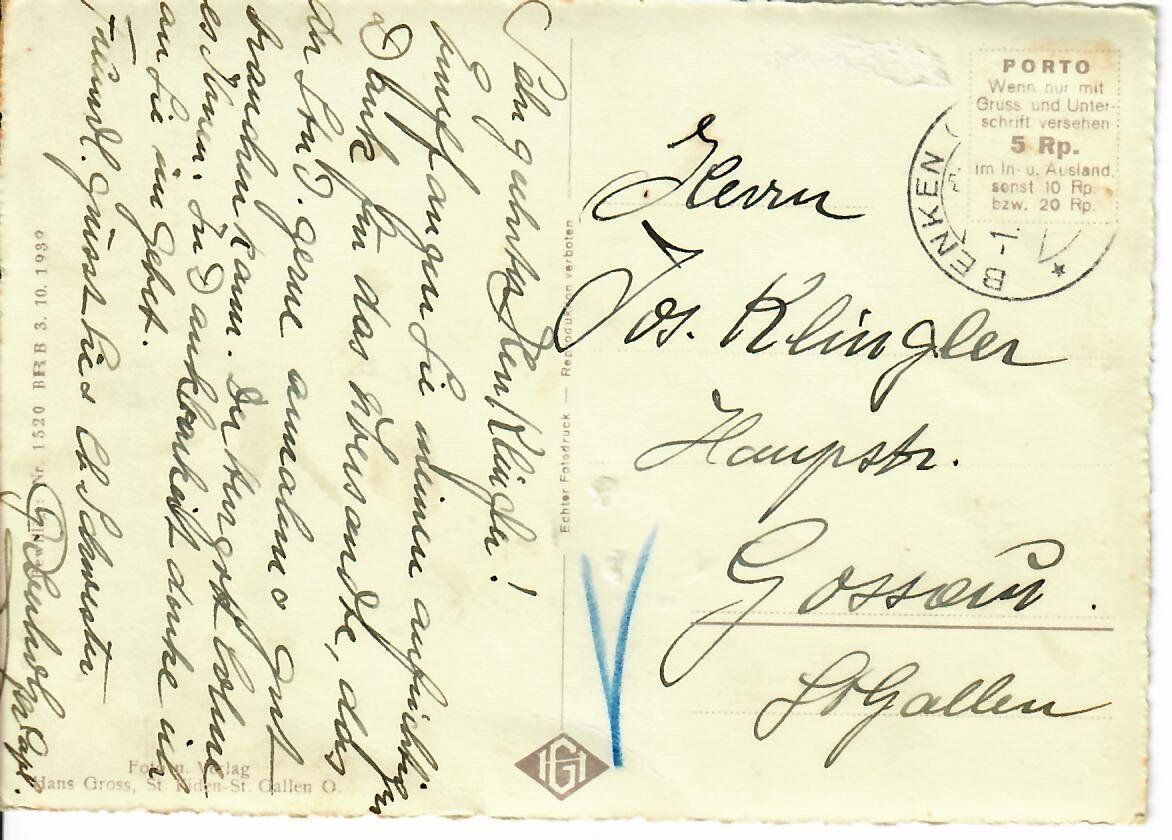 Cartoline postali: Benken SG – Usato da Hochdorf venduto da Ziegel-16 1