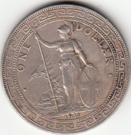 Tutti le monete: Grossbritannien -- Handelsdollar 1911 – Usato da Gossau SG venduto da Gallus00