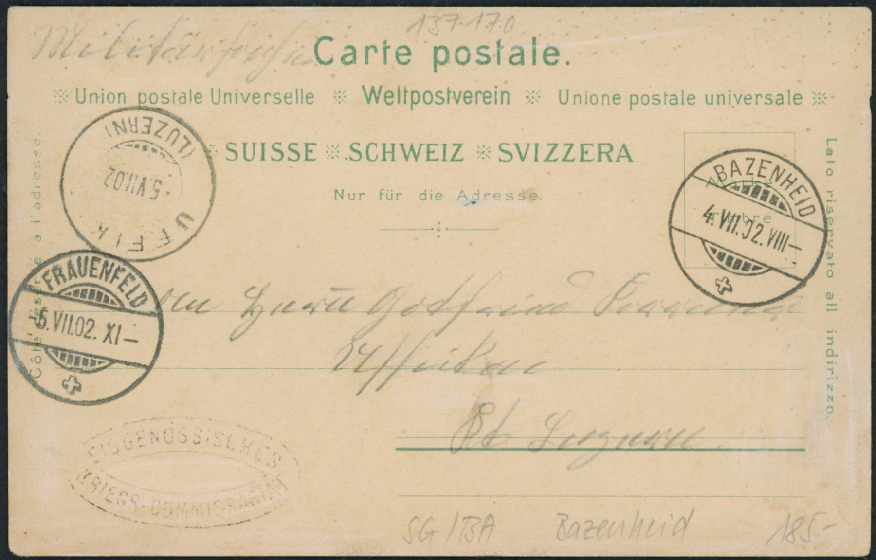 Cartoline postali: SG Bazenheid - Litho – Usato da Schindellegi venduto da masutka7 1