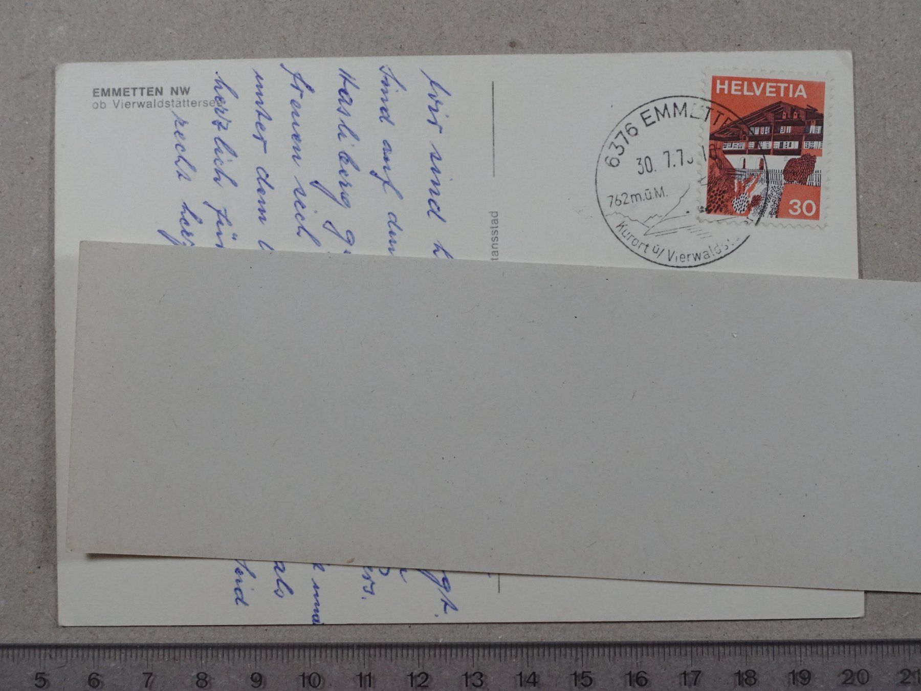 Cartoline postali: Emmetten, 1975 – Usato da Lenzburg venduto da fh1 1