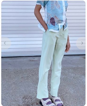 Paloma Wool Allen Mint High Waisted Pleat Trousers Hose
