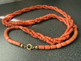 Vintage Seltene Torchon-Kette aus echtem Korallen
