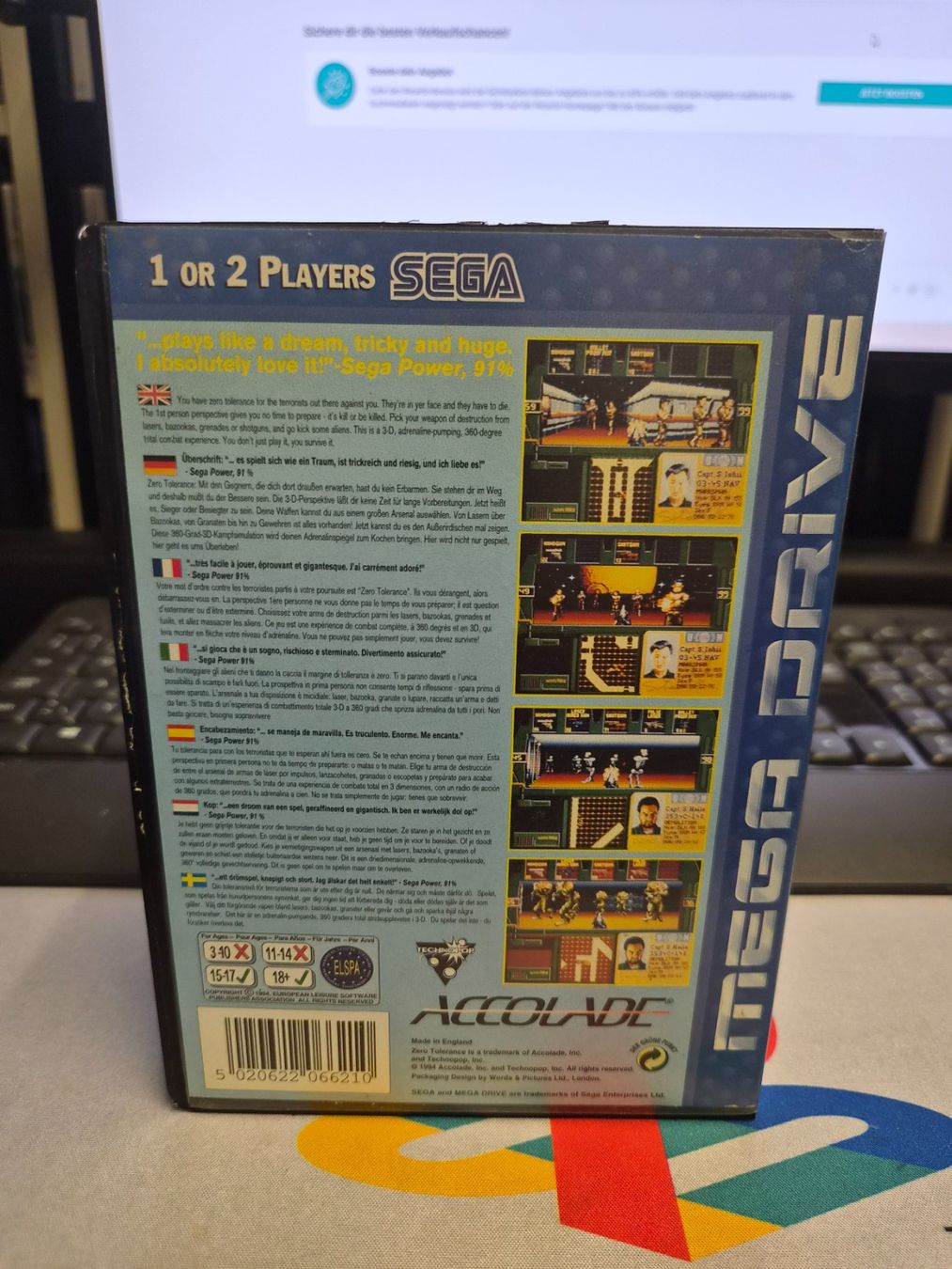 Sega Giochi: Spiel Zero Tolerance Sega Mega Drive mit Anleitung – Usato da Zürich venduto da Joselito0 1