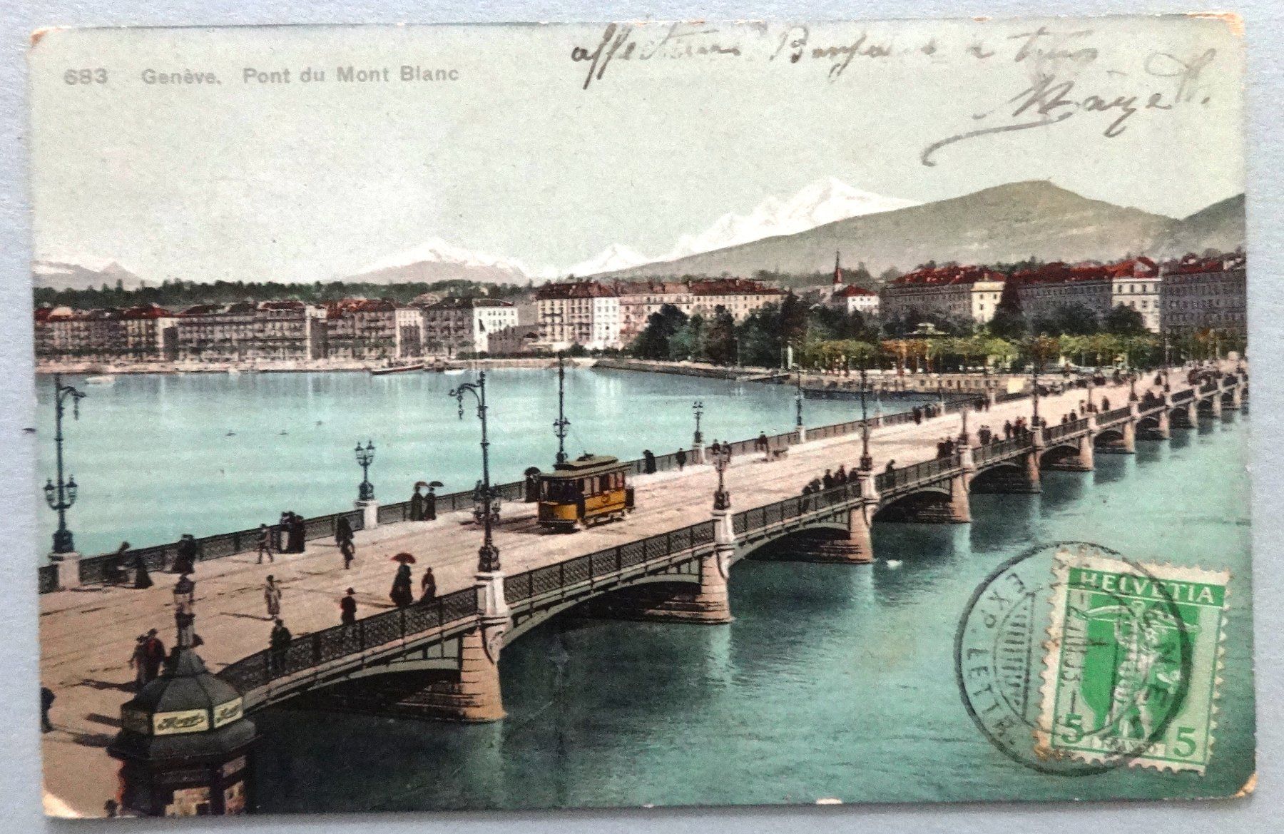 Cartoline postali: Genève - Pont du Mont Blanc – Difettoso da Fétigny venduto da Billy2miny