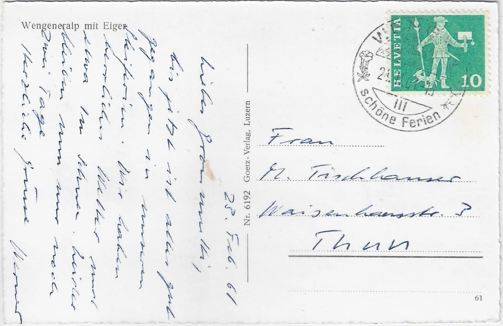 Cartes postales: Wengernalp mit Eiger im Winter en hiver – Antique à Ettingen par Kartenplanet 1