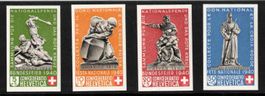 1940 Ausschnitte aus dem Bundesfeierblock  B8 - B11 **