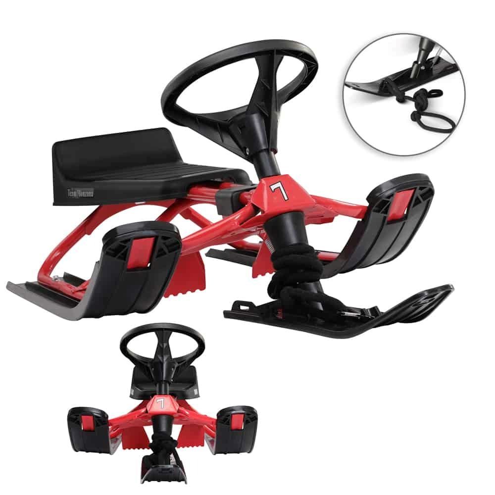 Schlitteln: Lenkschlitten Rot bis 75kg – Neu und originalverpackt aus Winterthur von aredo 2
