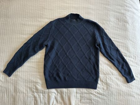 Herrenpullover Jerem Stehkragen, Gr. XL, blau