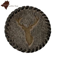 Untersetzer aus echtem Kuhfell Grey (Set von 6 Stück )