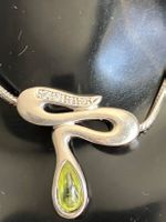 Collier serpent argenté 925 et péridot, élégant  -11,37 g