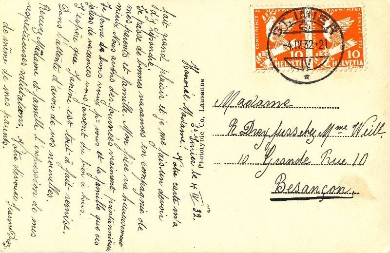 Cartoline postali: St. Imier et le Chassral + 1932 – Usato da Emmenbrücke venduto da teestube 1