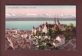 NEUCHÂTEL - Le Château et les Alpes - 1914