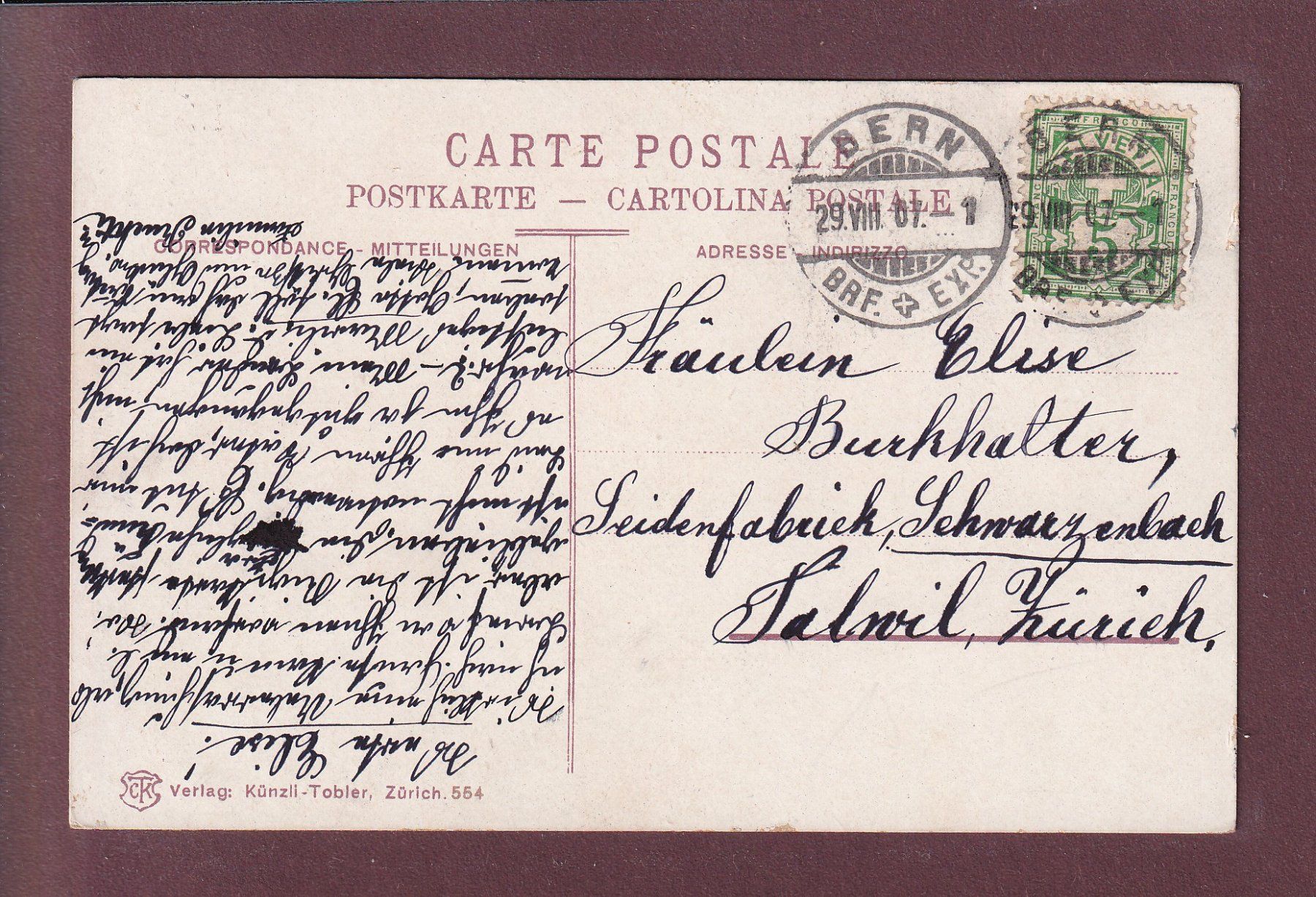 Ansichtskarten: BERN - 7 Bilder - 1907 – Gebraucht aus Pully von nicecards 1