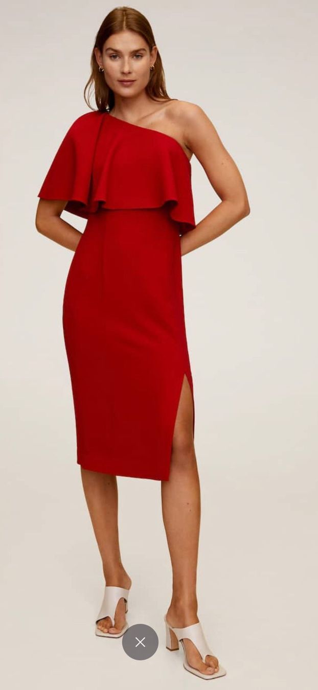 Mango Vestiti: Rotes One-Shoulder-Kleid, Gr. M, ungetragen – Nuovo (secondo la descrizione) da Chur venduto da adien 1