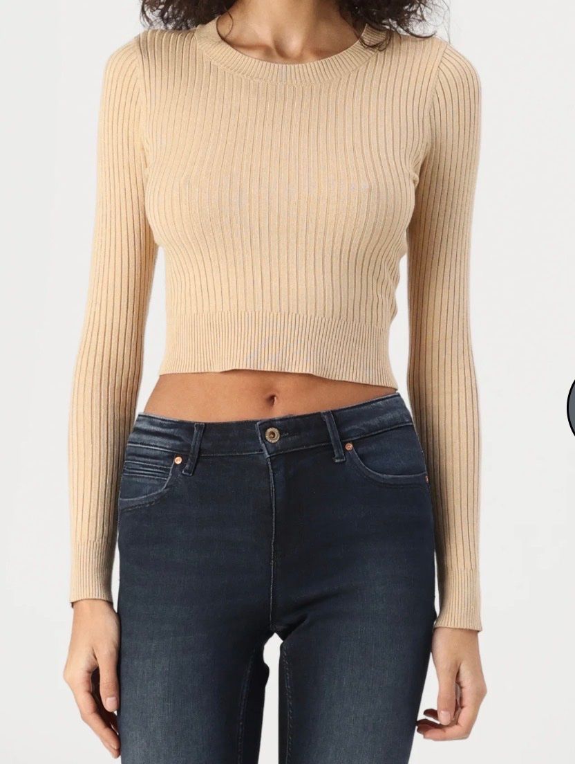 Maglioni & Felpe: Strickpullover Farbe sand Crop Top von Even&Odd – Nuovo (secondo la descrizione) da Siebnen venduto da han_v9b2 1