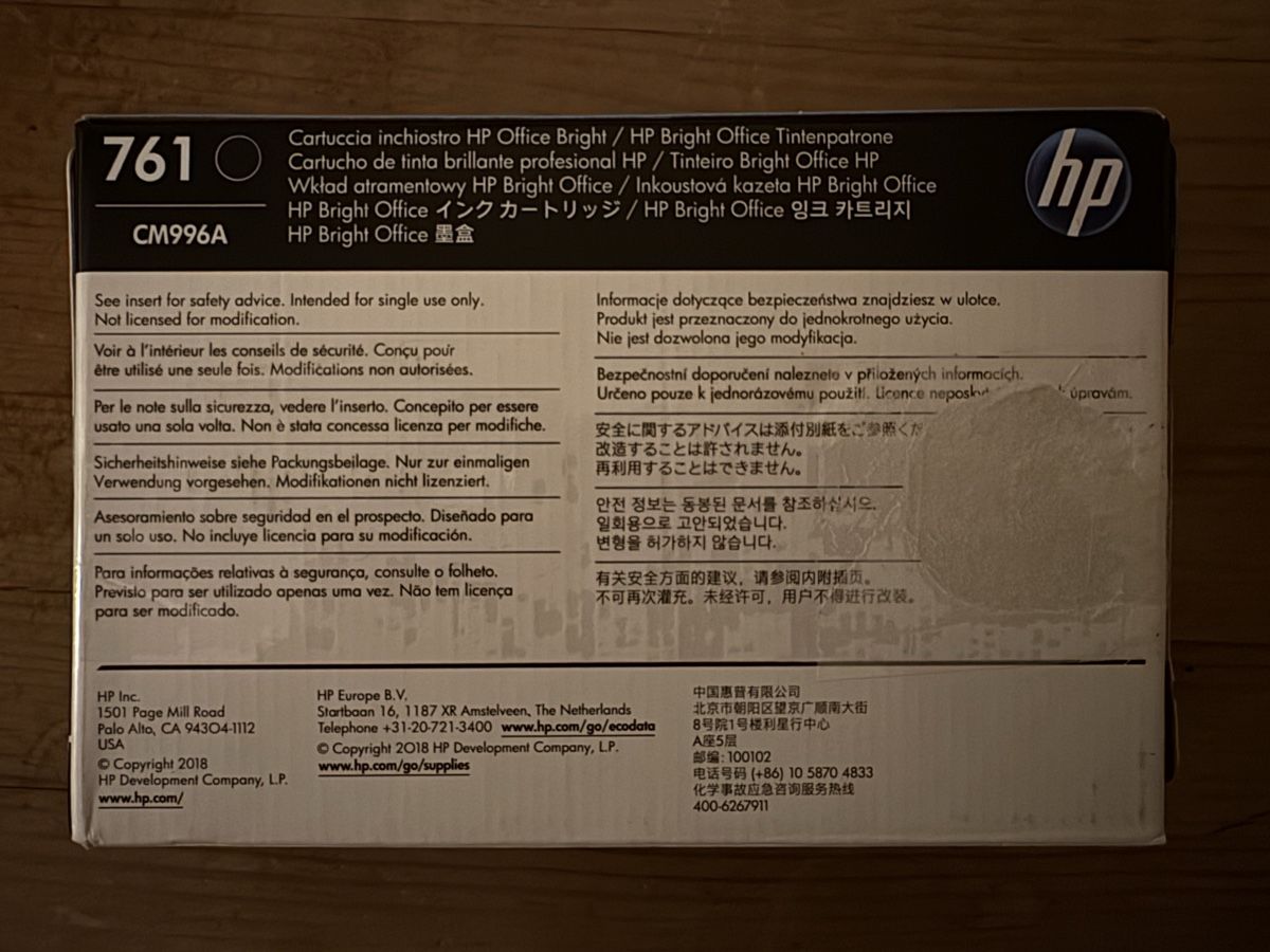 Hewlett Packard Cartucce per stampanti & toner: hp DesignJet 761 Dunkelgrau – Nuovo e nell'imballaggio originale da Dietikon venduto da c.froehlich 1