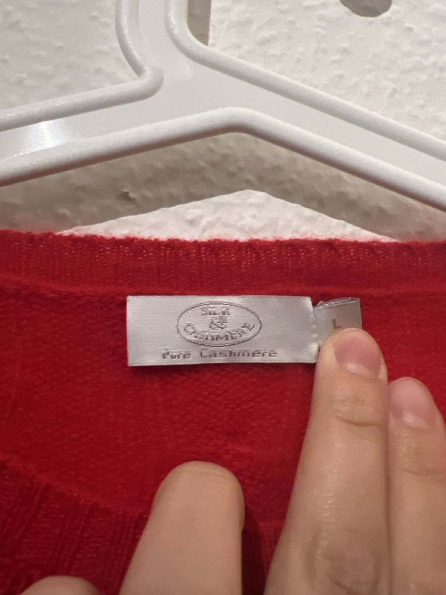 Maglioni & Felpe: 100% Pure Cashmere Zopfstrickpullover  Rot Gr.L – Usato da Basel venduto da SimpleE 3