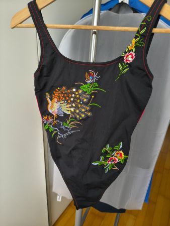 JetSet Damen-Badeanzug schwarz mit Stickerei – Gr. M – neu