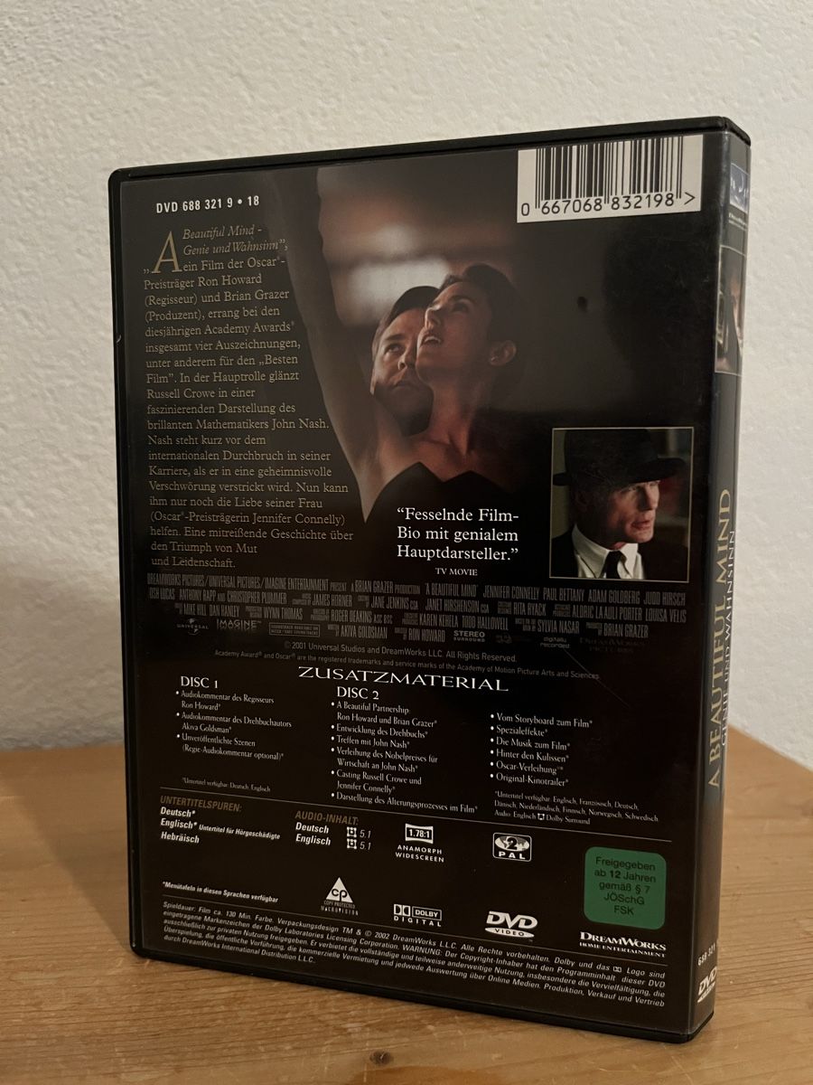 Alle DVDs: A Beautiful Mind DVD - Oscar Edition 2-Disc-Set – Gebraucht aus Bassersdorf von McRob00 2