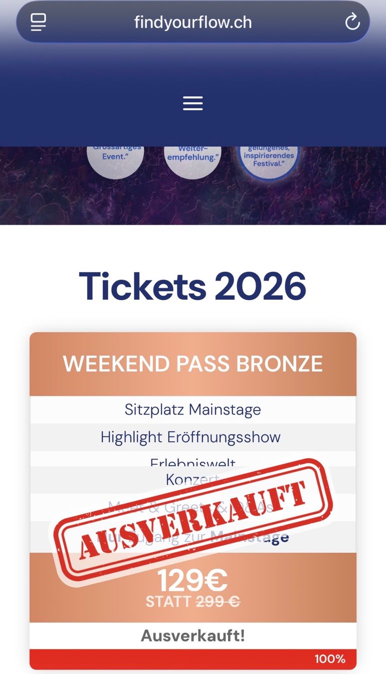 Billets: 1 Find your Flow Bronze Ticket Basel – Neuf avec emballage d'origine à Basel par tangomaniatango 1