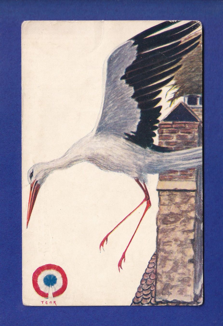 Cartoline postali: OISEAU - Cigogne // déchirure // – Usato da Pully venduto da nicecards-shop
