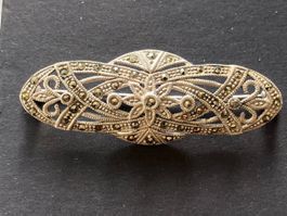 Broche vintage Art Déco, argent 925 et marcassite