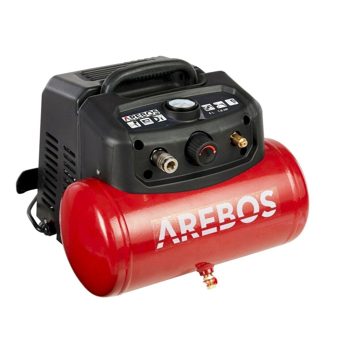Compressori: AREBOS Druckluft Luftkompressor 6L 1200W – Nuovo e nell'imballaggio originale da Bottighofen venduto da zaap 3