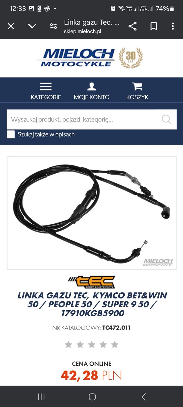 Alle Rollerersatzteile: Cable accélérateur Kymco 17910-KGB5-900 – Neu und originalverpackt aus Ursy von etisaf 6