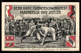 AK Madretsch, Bern.-Kant. Turnerschwingfest 1912, Wappen