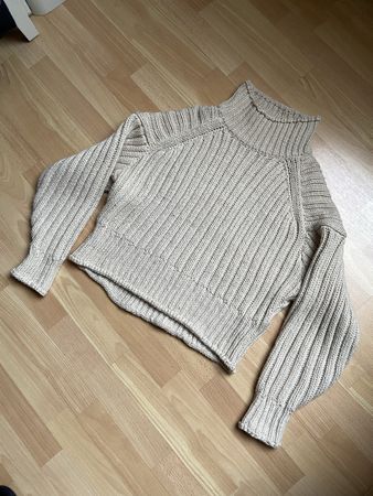 Pull en maille beige S