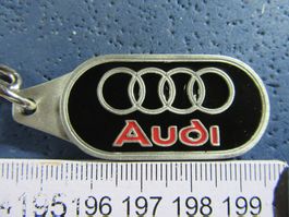AUDI AUTO LOGO SCHLÜSSELANHÄNGER PEWTER METALIC