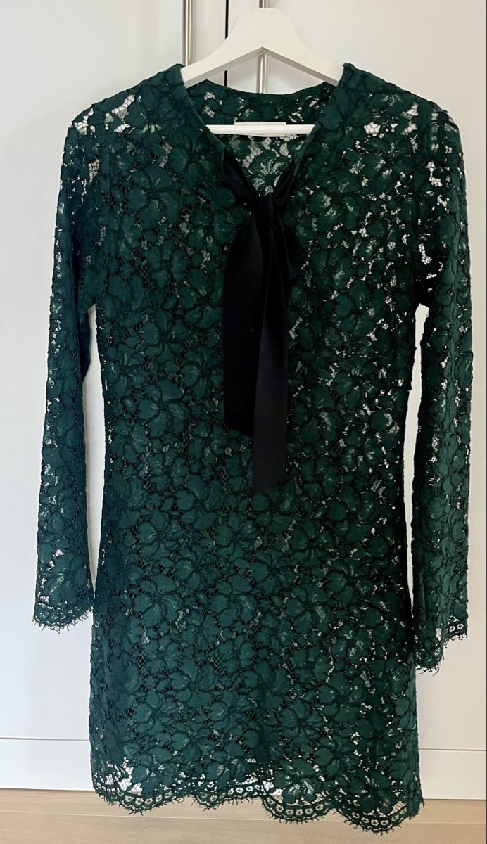 Sandro Kleider: Sandro Spitzenkleid, dunkelgrün, Gr. 1 – Gebraucht aus Pfäffikon SZ von humming-bird