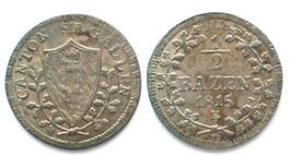 ST. GALLEN Kanton Halbbatzen 1815 K unz! PRACHTSTÜCK! billon