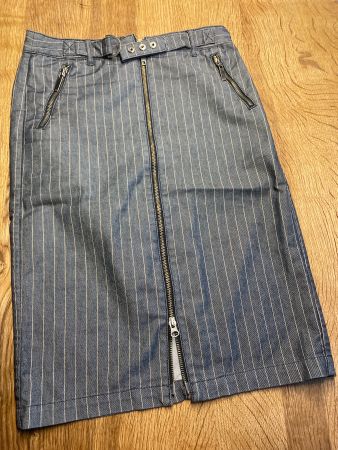 TH TOMMY HILFIGER JUPE GR.36 UK 4 Jeans/beige fein gestreift