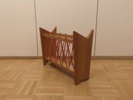 Vintage Zeitungsständer 50er Jahre Holz Magazinständer