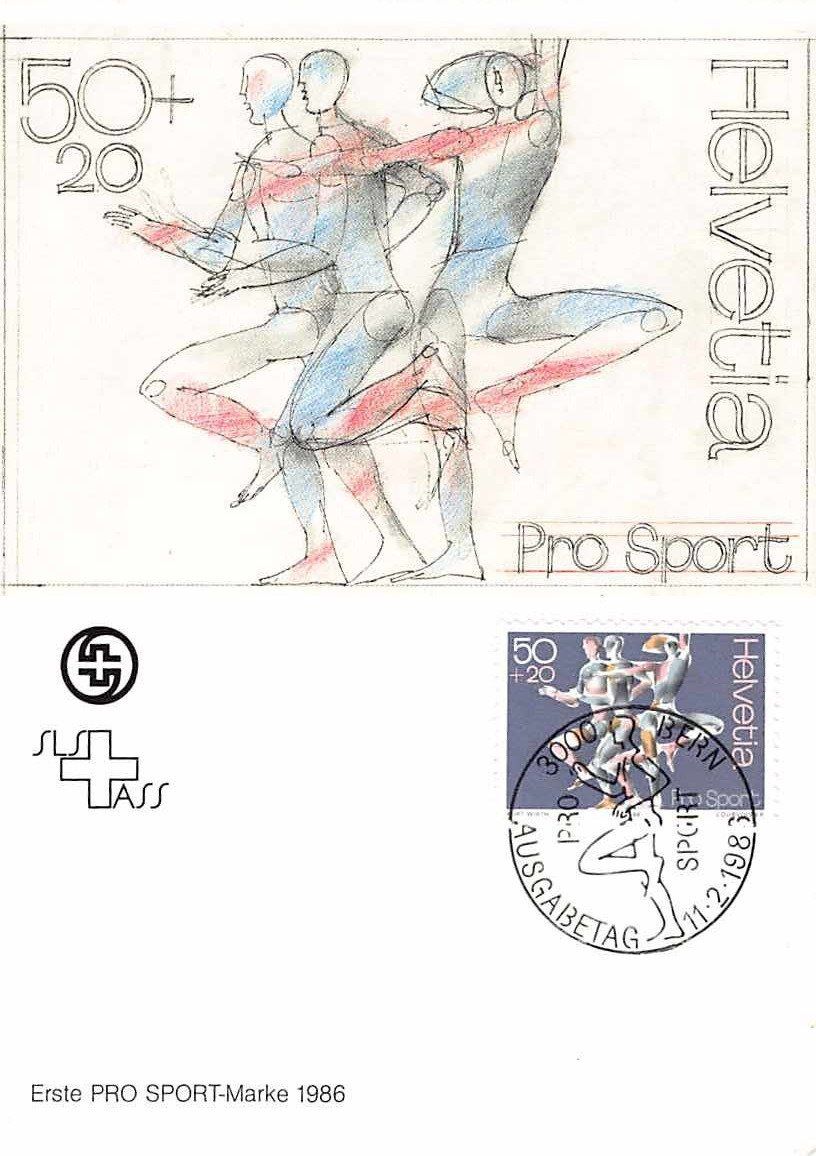 Alle Briefmarken: offiz. Maxikarte PRO SPORT – Gebraucht aus Lufingen von philatelieshop