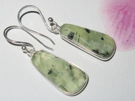 Ohrringe PREHNIT 925 Silber fazetiert VP 69,-