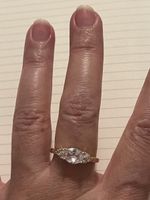 Jolie bague plaquée or 55 pierre zircon blanche neuve solide