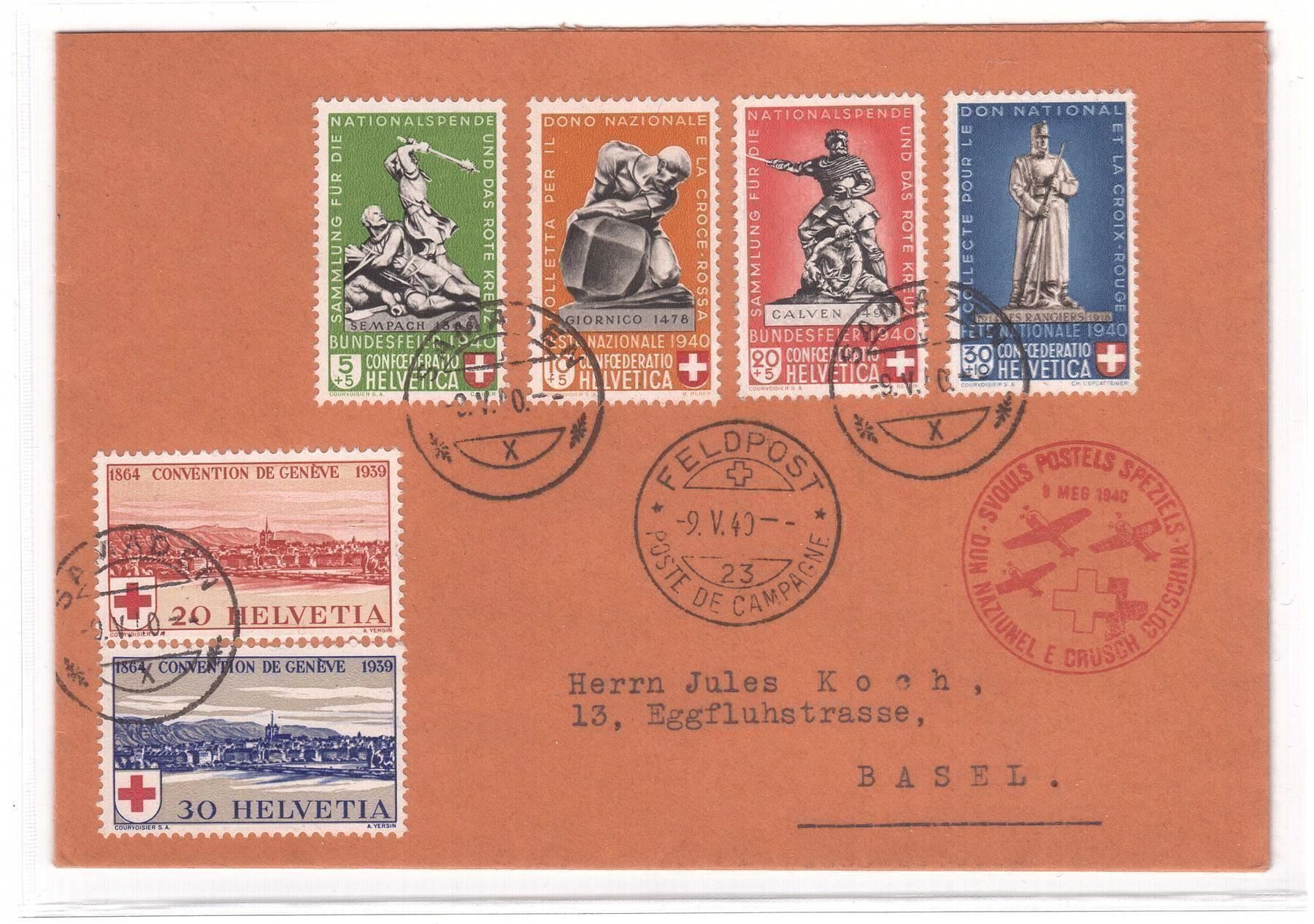Buste & buste per spedizione: Rotkreuzbrf 1940 Samaden FP 23 – Usato da Steffisburg venduto da malurada