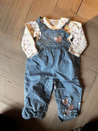 Latzhose-Blumenbody Set🦋 Gr. 74