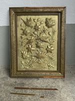 Vintage persisches Wandbild Kupfer vergoldet, signiert 