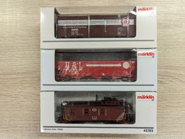 Lot 3 wagons USA Märklin HO échelle 1:87 bon état général.