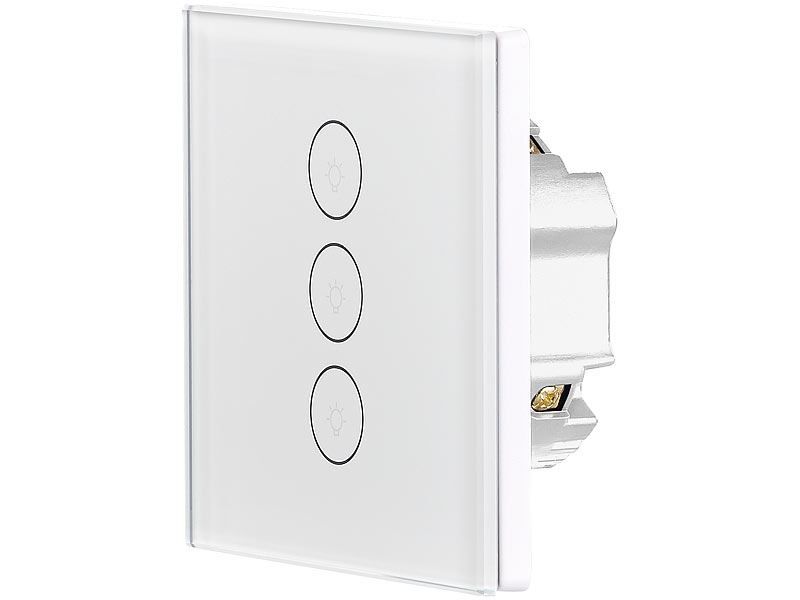 Schalter: Touch-Dreifach-Lichtschalter mit WiFi, APP & Sprachsteuerung – Neu und originalverpackt aus Giubiasco von softmail 2